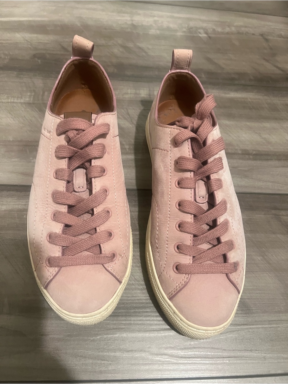 Coach Pink Suede Low-Top Sneakers